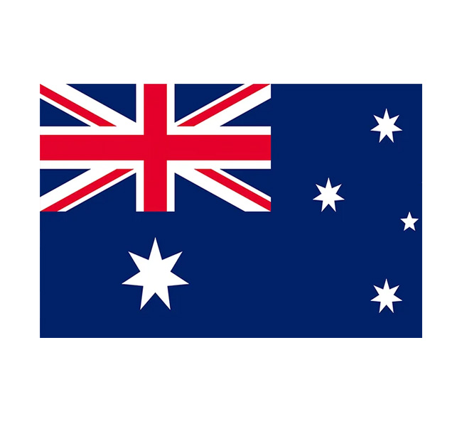 Australian flag on a white background