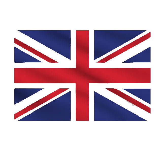 British flag on a white background