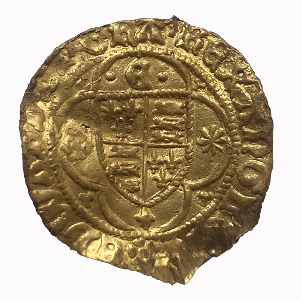 Gold Edward IV gold quarter ryal coin