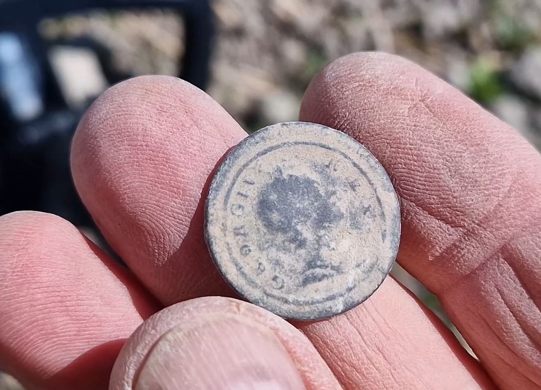 Metal detecting in Hampshire ancient coin found